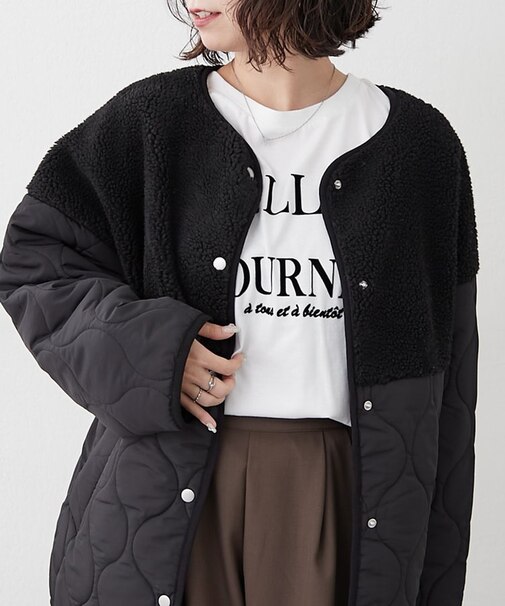ボア切替キルトジャケット