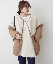 ボア切替キルトジャケット