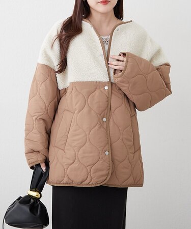 ボア切替キルトジャケット