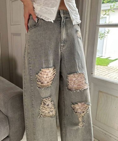 【OLIVE des OLIVE】ワイドデニムパンツ