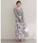【natural couture】大花プリントメッシュスカート