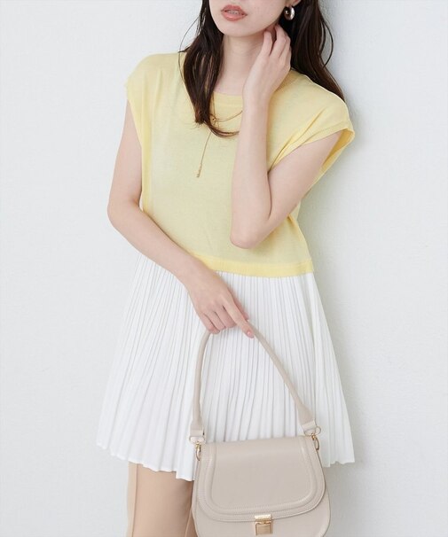 【EVERY.VERY niceclaup】プリーツドッキングニット