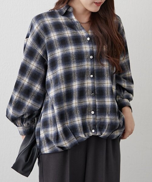 Machatt 未使用 タグ付き チューリップ スリーブ ブラウス タック 三井