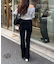 【Lサイズが登場！】【後ろ姿まで可愛い】バックリボンデニムフレアパンツ