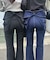 【Lサイズが登場！】【後ろ姿まで可愛い】バックリボンデニムフレアパンツ