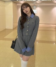 ケーブルカーデ&ミニスカートSET