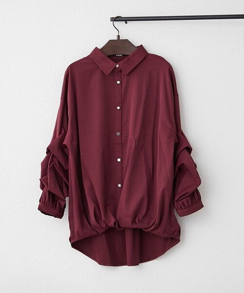 ♡新品タグ付♡　レーヨン麻ソフトタンブラーブラウス　レッド　VERY掲載 ♡新品タグ付♡ レーヨン麻ソフトタンブラーブラウス レッド