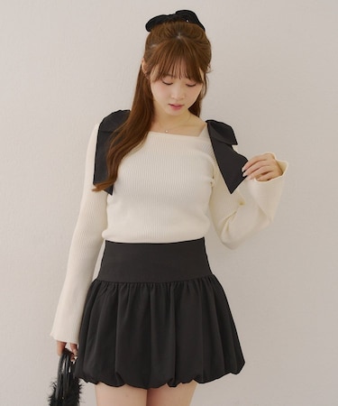 【RMAF】肩リボンニットTOPS