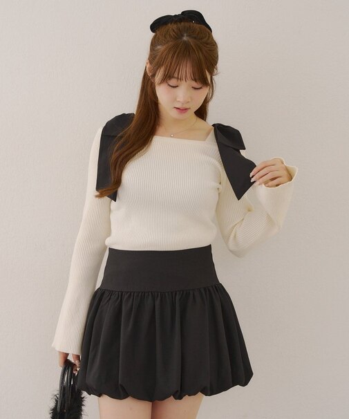 【RMAF】肩リボンニットTOPS