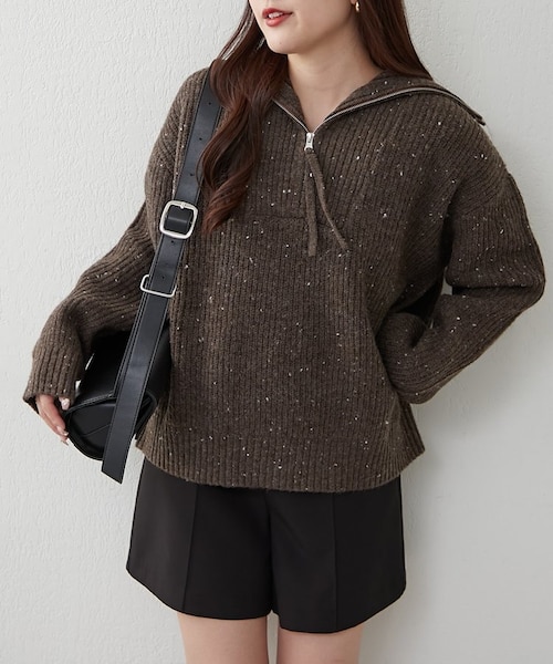 NOUNLESS＞ラガーニット ハーフスリーブ シャツ NOUNLESS＞ラガー