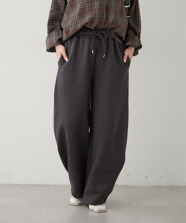 【NUNIFE】裏起毛カーブスウェットパンツ