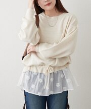 【RMAF】3Dフラワー付ニットチュニック