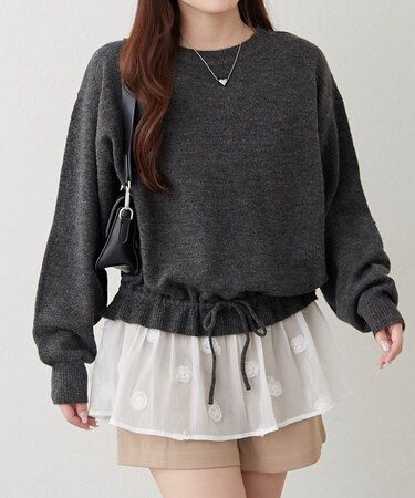 【RMAF】3Dフラワー付ニットチュニック