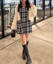 【Tweed Collection】肩リボンミニジャンスカ
