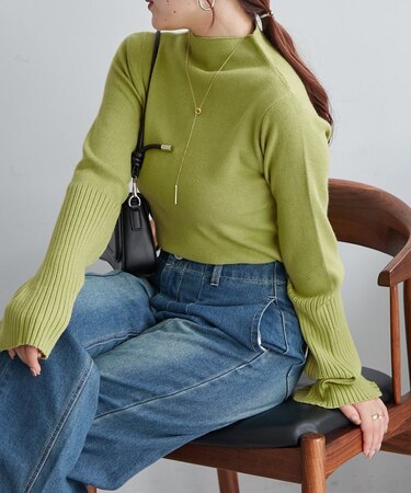 プチプラseries?【RMAF】袖フレアーハイネックニット