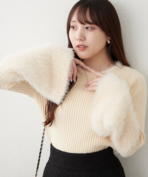 【WEB限定】袖フェザー切替プルオーバー