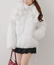 冬無双できる?【RMAF】2WAYリボン中綿ミドル丈ブルゾン