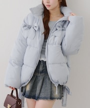 冬無双できる?【RMAF】2WAYリボン中綿ミドル丈ブルゾン