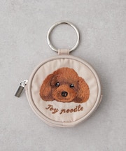アニマル刺繍丸ポーチ