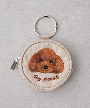 アニマル刺繍丸ポーチ