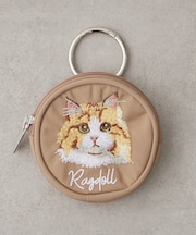 アニマル刺繍丸ポーチ