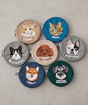 アニマル刺繍丸ポーチ