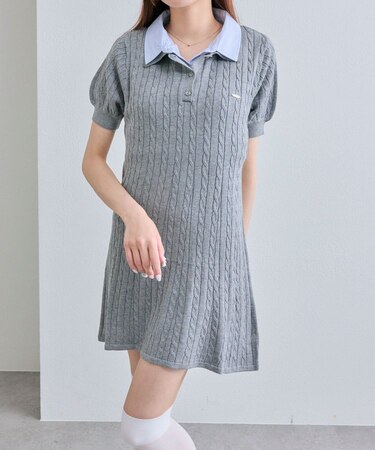 【OLIVEdes OLIVE】2枚衿ポロワンピ