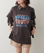 【NUNIFE】サイドスリット多色ロゴスウェット