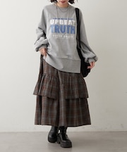 【NUNIFE】サイドスリット多色ロゴスウェット