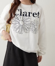 フラワー刺繍スウェット