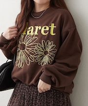 フラワー刺繍スウェット