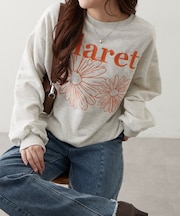 フラワー刺繍スウェット