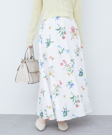 【natural couture】ガーデンフラワー柄フレアスカート