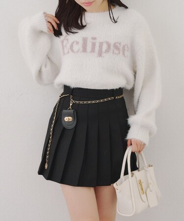 秋チェックで着映える【RMAF】チャーム付プリーツミニスカート