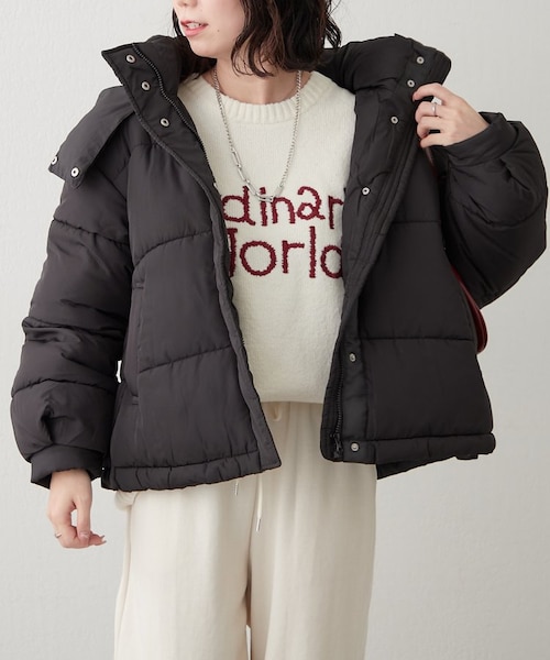 プチプラseries?【RMAF】フード付き2WAY中綿ジャケット｜ナイ