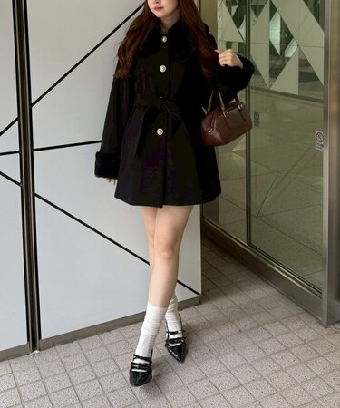 【WEB先行予約】フェイクファー付ミドルコート