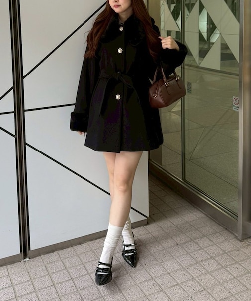 【WEB先行予約】フェイクファー付ミドルコート