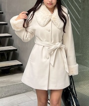 【WEB先行予約】フェイクファー付ミドルコート