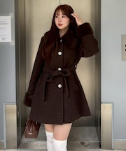 【WEB先行予約】フェイクファー付ミドルコート