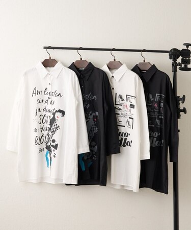 【NAO】アート柄ロングシャツ