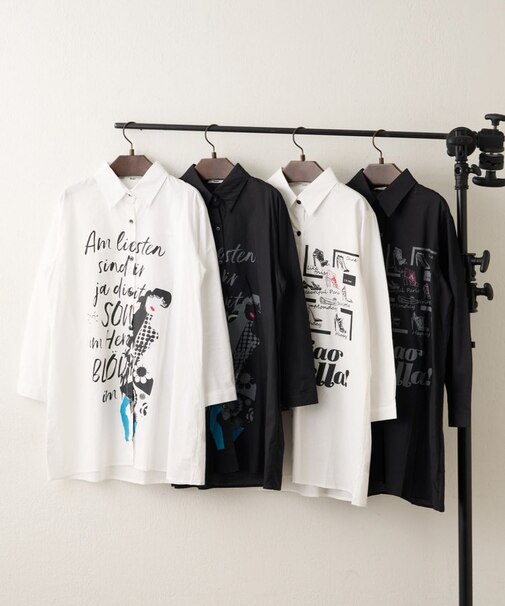 【NAO】アート柄ロングシャツ