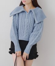 【RMAF】ビッグ衿ZIPUPニット