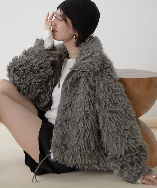 【nane】【Suzuki セレクト】WZIPミックスファーブルゾン