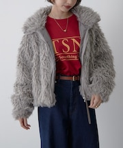 【nane】【Suzuki セレクト】WZIPミックスファーブルゾン