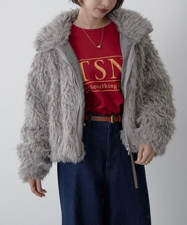 【nane】【Suzuki セレクト】WZIPミックスファーブルゾン