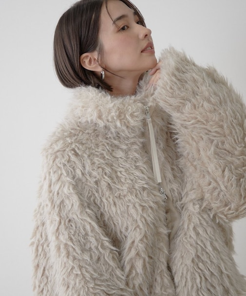 【nane】【Suzuki セレクト】WZIPミックスファーブルゾン