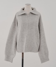 柔らかな肌さわり、ヤクタッチハーフジップニット