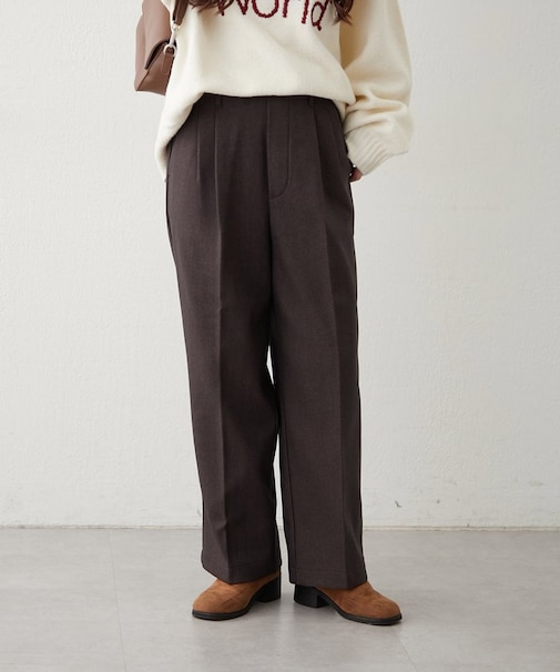 【裏起毛であたたか！】アソート柄タックパンツ