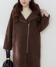 きれいめデザイン、フード付ZIPコート