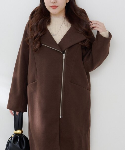 きれいめデザイン、フード付ZIPコート